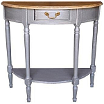 Полукруглая консоль в стиле прованс серая Margery Provence Grey Console варинант исполнения - 1 | Loft Concept в Челябинске