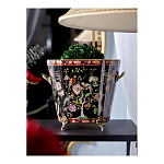 Кашпо из фарфора черная с цветочной росписью и бронзовой стрекозой Spring Garden варинант исполнения - 4 | Loft Concept в Челябинске