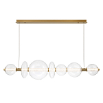 Подвесной светильник линейный с прозрачными стеклянными шарами разного диаметра Eurofase варинант исполнения - 11 | Loft Concept в Челябинске