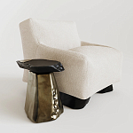 Кресло Cannes с мягкой обивкой букле молочного цвета  варинант исполнения - 1 | Loft Concept в Челябинске