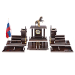 Настольный письменный набор из природного камня обсидиана с декором в виде Коня Team leader варинант исполнения - 1 | Loft Concept в Челябинске