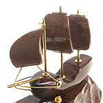 Часы настольные в виде парусника из натурального камня Обсидиан Sailboat Stone Clock варинант исполнения - 3 | Loft Concept в Челябинске