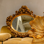 Зеркало настенное золотое с ажурным резным орнаментом Classic Ornament Mirror варинант исполнения - 3 | Loft Concept в Челябинске