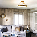 Потолочный светильник цвета латунь с плоским круглым плафоном Hinkley варинант исполнения - 2 | Loft Concept в Челябинске