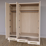 Большой Шкаф Primo Светлый дуб с 3 дверьми и 3 выдвижными ящиками варинант исполнения - 6 | Loft Concept в Челябинске