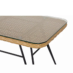 Журнальный столик с столешницей из ротанга и стекла Wicker Tabletop Under Glass варинант исполнения - 2 | Loft Concept в Челябинске