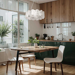 Люстра круглая с подвесными прямоугольными пластинами из стекла Glacier Panels варинант исполнения - 11 | Loft Concept в Челябинске