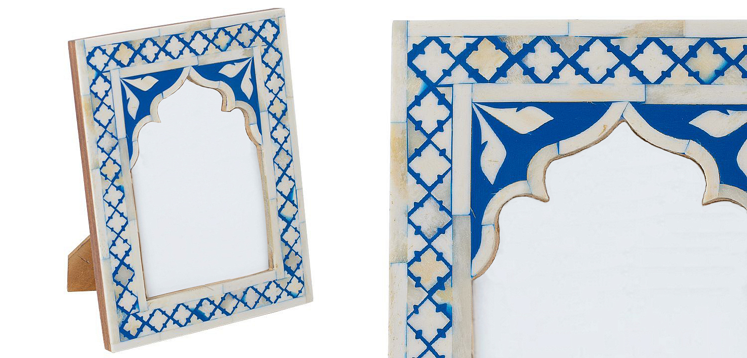 Photo Frame Blue White Moroccan Bone Mosaic Photo Frame Blue White Moroccan Bone Mosaic - Loft-Concept в Челябинске