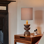 Настольная лампа с белым цилиндрическим абажуром на фигурном основании из полусфер Bewitchment варинант исполнения - 1 | Loft Concept в Челябинске