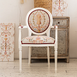 Полукресло из массива бука бежевое с растительным орнаментом Raffael Angel Beige Chair варинант исполнения - 9 | Loft Concept в Челябинске