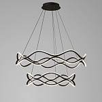 Люстра подвесная с волнообразным черным каркасом Black Tsunami варинант исполнения - 2 | Loft Concept в Челябинске