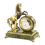 Часы настольные бронзовые с декором в виде коня Horse Stone Clock варинант исполнения - 4 | Loft Concept в Челябинске