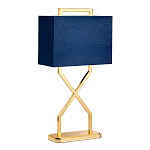 Настольная лампа с основанием из полированного золота и прямоугольным абажуром глубокого синего цвета Elstead Lighting варинант исполнения - 5 | Loft Concept в Челябинске