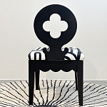 Дизайнерский стул с круглой деревянной спинкой Black and White Clover варинант исполнения - 3 | Loft Concept в Челябинске