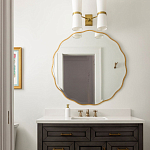 Золотое настенное зеркало Yvon Mirror варинант исполнения - 4 | Loft Concept в Челябинске