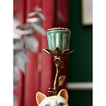 Подсвечник в виде кошки из фарфора с бронзовыми элементами Paradise Cat варинант исполнения - 7 | Loft Concept в Челябинске