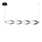 Подвесной светильник линейный в сочетании двух разных фактур стекла Enchanting варинант исполнения - 1 | Loft Concept в Челябинске