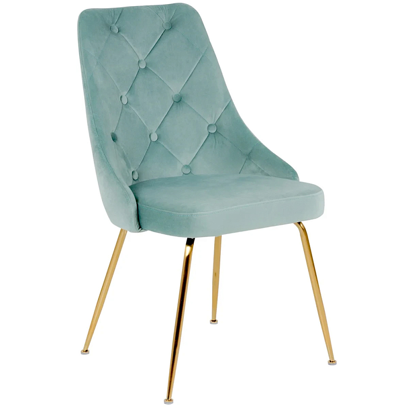 Стул в мятной велюровой обивке Ward Mint Velour Chair Мятный Золотой Стул в мятной велюровой обивке Ward Mint Velour Chair Мятный Золотой в Челябинске | Loft Concept