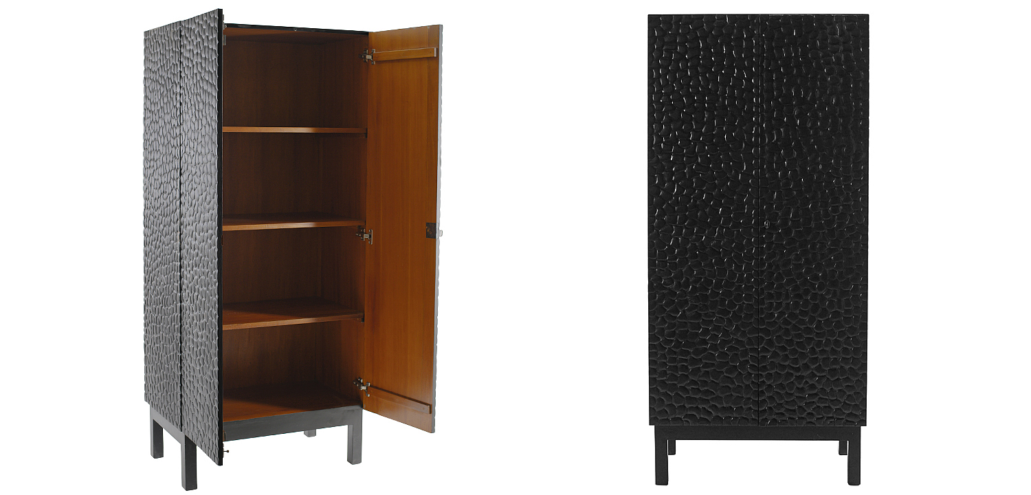 Шкаф Black Pebble Wood Carved Cabinet Шкаф Black Pebble Wood Carved Cabinet - Loft-Concept в Челябинске