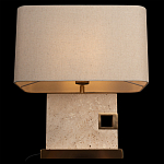 Настольная лампа с прямоугольным основанием из натурального камня c тканевым абажуром Lapis Tiburtinus варинант исполнения - 4 | Loft Concept в Челябинске
