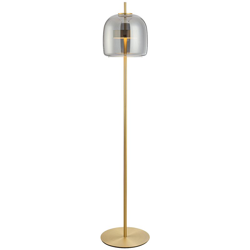 Торшер Blanton Smoky Brass Floor Lamp Стекло Смок Золотой Торшер Blanton Smoky Brass Floor Lamp Стекло Смок Золотой в Челябинске | Loft Concept