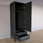 Узкий Шкаф Primo с 2 выдвижными ящиками Черный дуб варинант исполнения - 7 | Loft Concept в Челябинске