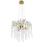 Люстра подвесная круглая в виде ветвей деревьев бронзового цвета с прозрачными подвесками-каплями Droplet Chandelier варинант исполнения - 1 | Loft Concept в Челябинске