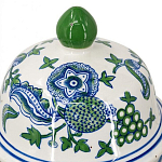 Ваза с крышкой и зелено-голубым цветочным узором на белом фоне Blue & White Ornament варинант исполнения - 3 | Loft Concept в Челябинске