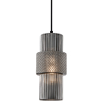 Подвесной светильник со стеклянным рифленым плафоном цилиндрической формы Eliara 13 варинант исполнения - 9 | Loft Concept в Челябинске