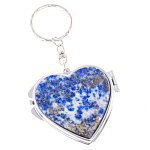 Зеркало брелок складное двухстороннее в форме сердца из натурального камня Лазурит Stone Mirrors варинант исполнения - 1 | Loft Concept в Челябинске