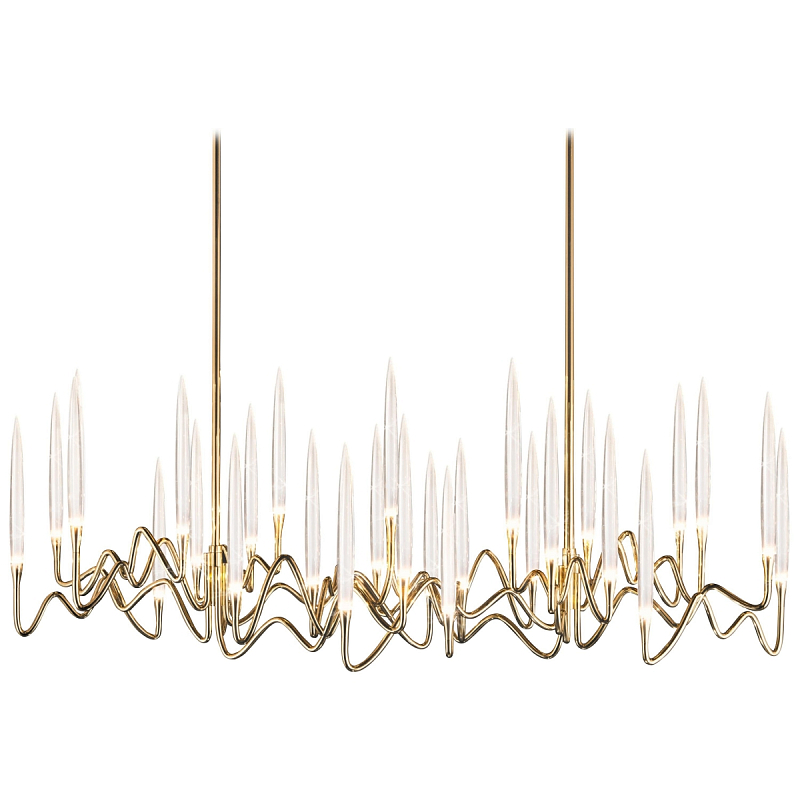 Люстра Chandelier Brass and Crystals Прозрачный Золотой в Челябинске | Loft Concept 