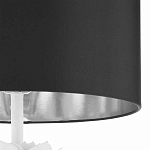 Торшер с декором в виде белого цветка магнолии на каркасе и черным абажуром White Magnolia варинант исполнения - 3 | Loft Concept в Челябинске