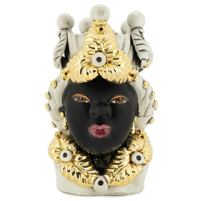 Ваза Vase Moro Lady Eve Gold Черный Бежевый Золотой Ваза Vase Moro Lady Eve Gold Черный Бежевый Золотой в Челябинске | Loft Concept