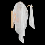 Бра из полупрозрачных овальных лепестков из стекла с металлическим основанием золотого цвета Nazaire Glass Lighting варинант исполнения - 2 | Loft Concept в Челябинске