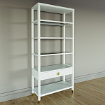 Стеллаж Elsa Dreams White со стеклянными полками и ящиком варинант исполнения - 1 | Loft Concept в Челябинске