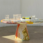 Дизайнерский журнальный стол с цветным орнаментом Unyly варинант исполнения - 2 | Loft Concept в Челябинске