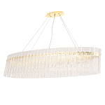 Люстра подвесная овальная с рельефными стеклянными панелями и золотым металлическим каркасом Textured Glass Chandelier варинант исполнения - 1 | Loft Concept в Челябинске