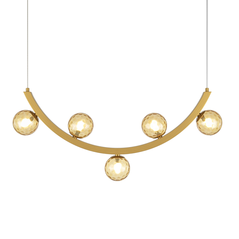 Люстра подвесная Ambre 3000К 12Вт Латунь Прозрачное Стекло в Челябинске | Loft Concept 