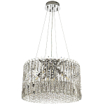 Круглая люстра с металлическими и хрустальными подвесками Bonnay Crystal Chrome Chandelier варинант исполнения - 4 | Loft Concept в Челябинске