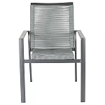 Стул темно-серый с высокой плетеной спинкой и сиденьем Braided Strength варинант исполнения - 1 | Loft Concept в Челябинске