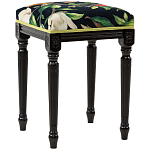 Банкетка из натурального бука черная с изображением птиц и цветов Blooming Birds2 варинант исполнения - 3 | Loft Concept в Челябинске