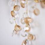 Бра золотого цвета с ветвями и прозрачными хрустальнымих подвесками Droplet Chandelier варинант исполнения - 5 | Loft Concept в Челябинске