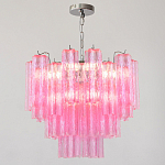 Элитная Люстра Textured Glass Pink Chandelier Ярко Розовое стекло варинант исполнения - 3 | Loft Concept в Челябинске