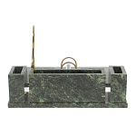 Настольный письменный набор из змеевика с подставкой под календарь и часами Successful Leader варинант исполнения - 3 | Loft Concept в Челябинске