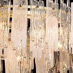 Люстра круглая с прозрачными стержнями разной длины Textured Glass Chandelier варинант исполнения - 5 | Loft Concept в Челябинске