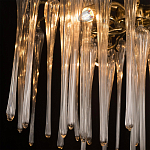 Люстра подвесная круглая в виде ветвей деревьев бронзового цвета с прозрачными подвесками-каплями Droplet Chandelier варинант исполнения - 6 | Loft Concept в Челябинске