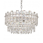 Круглая люстра с хрустальными подвесками на серебряном каркасе Gorgeous Crystal Light варинант исполнения - 10 | Loft Concept в Челябинске