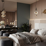 Подвесной светильник черного цвета с прозрачным стеклянным плафоном и золотистой центральной вставкой Virelia  варинант исполнения - 3 | Loft Concept в Челябинске