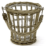 Кашпо стеклянное в плетёной корзине Timber варинант исполнения - 1 | Loft Concept в Челябинске