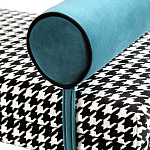 Банкетка Banquette PIED DE POULE с принтом гусиная лапка и синими подлокотниками  варинант исполнения - 3 | Loft Concept в Челябинске